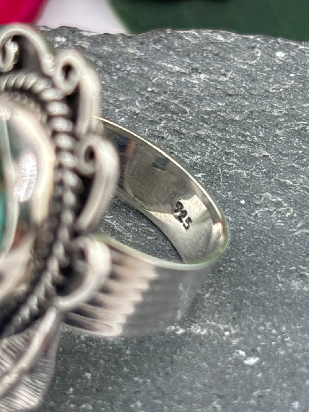 Raw American Turquoise Adjustable Band Ring Size 7