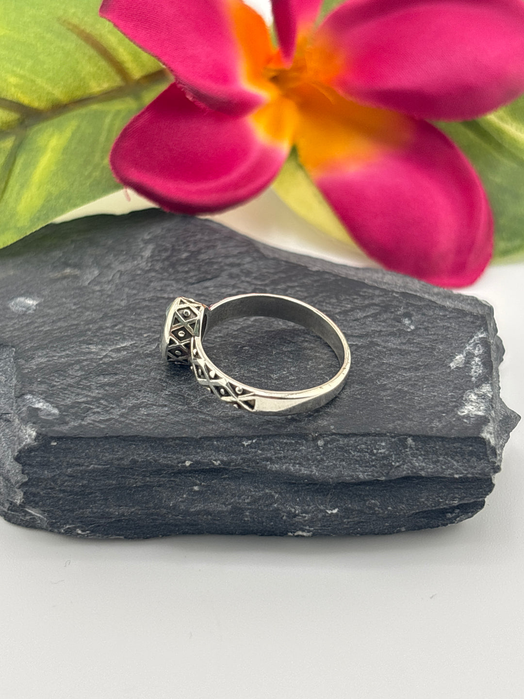 Aquamarine and 925 Sterling Silver Ring Size 6.25