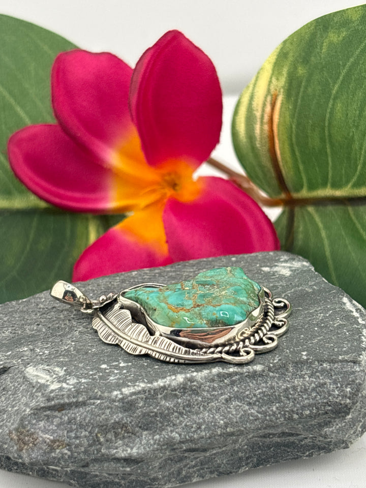 Raw Kingman Turquoise Pendant