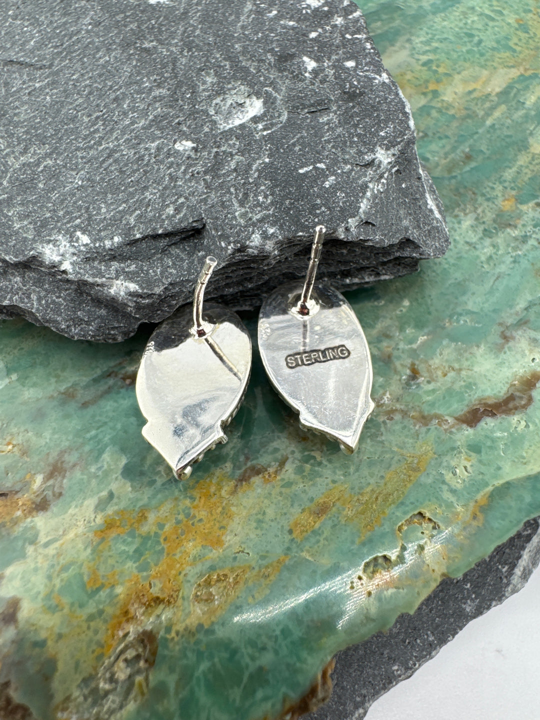 Southwest 925 Sterling Silver Paloma Turquoise Stud Earrings