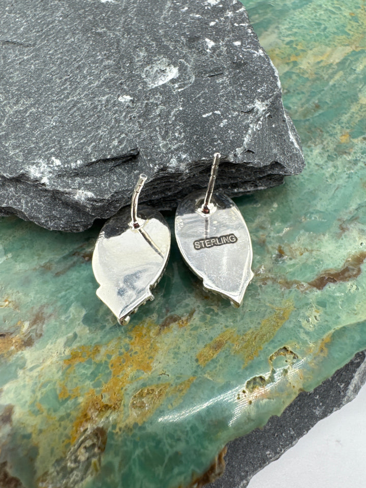 Southwest 925 Sterling Silver Paloma Turquoise Stud Earrings
