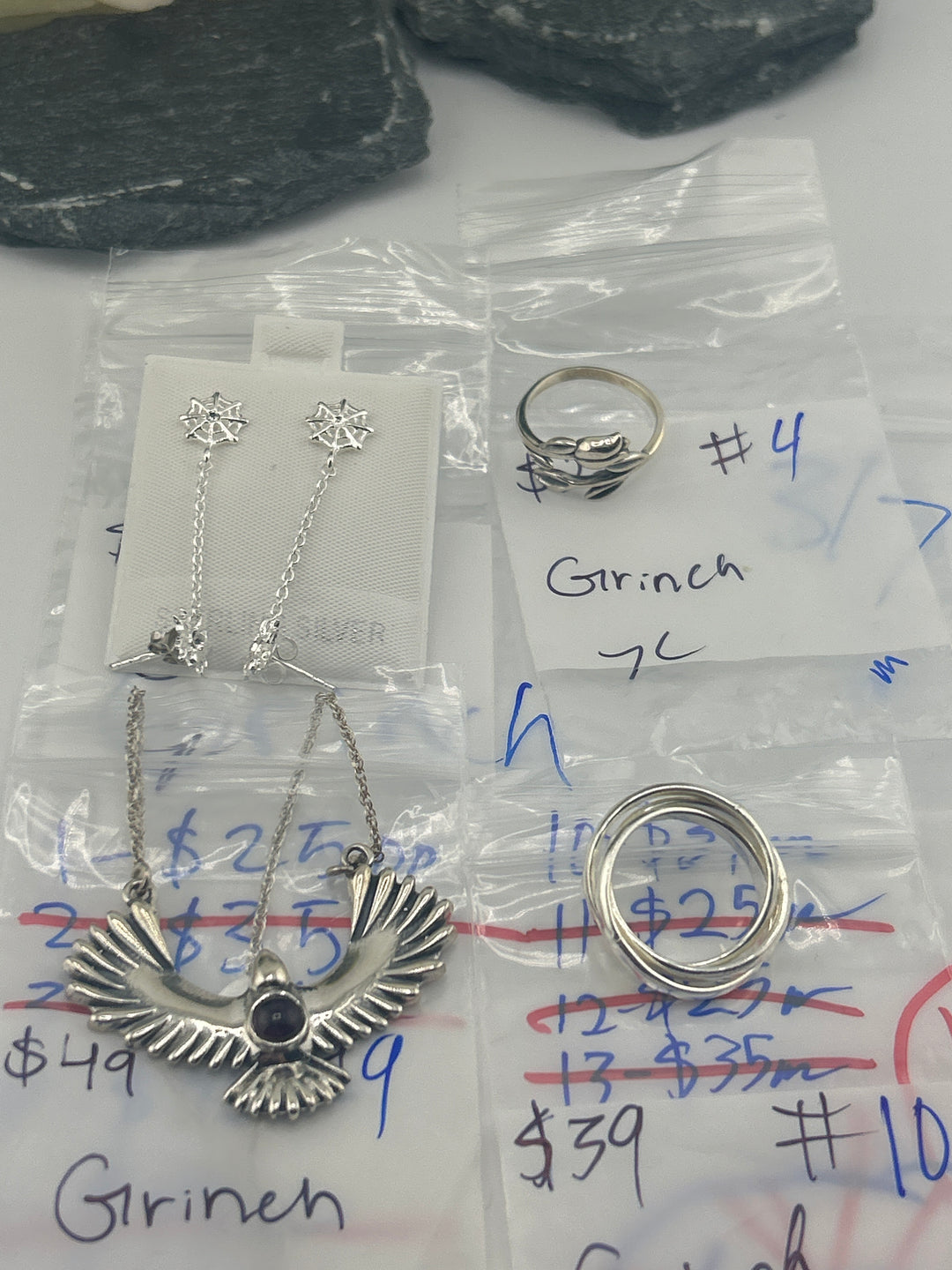 RESERVED FOR: Grinch - 3/7/2025 Live Show - 4 Sterling Silver Items