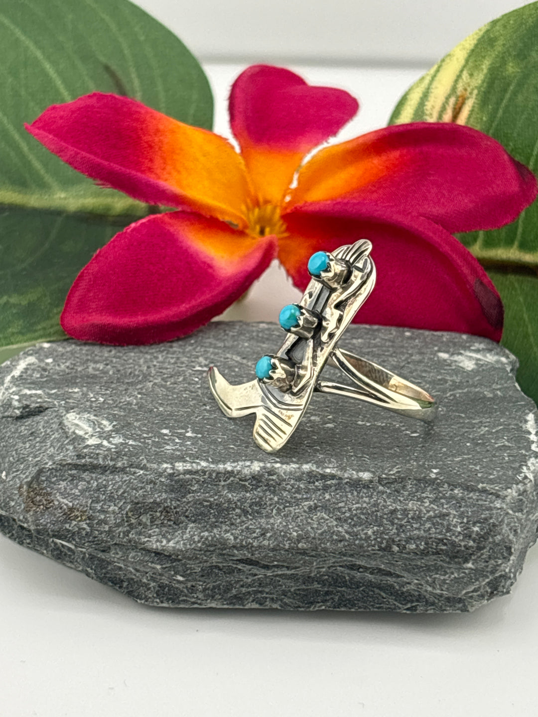 Turquoise Cowboy Boot Ring Size 9.25