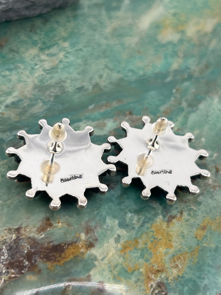 Regie 925 Sterling Silver Multi-stone Pinwheel Earrings