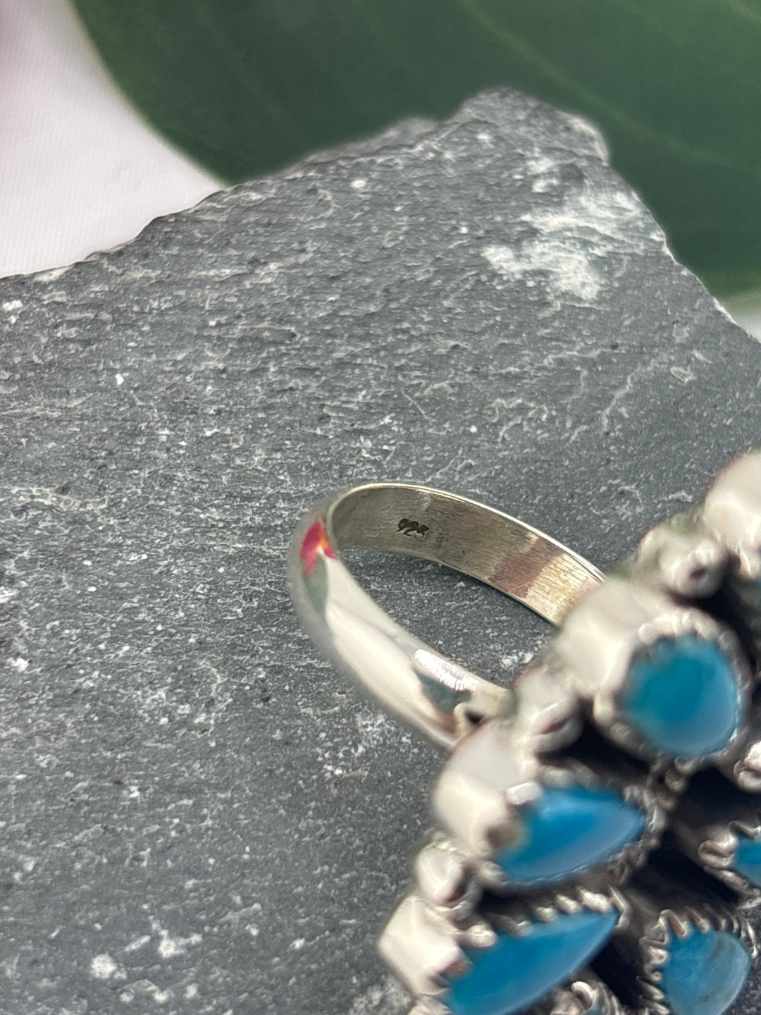 Turquoise Cluster Statement Ring Size 8.5