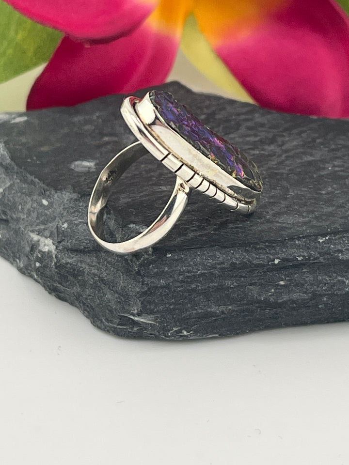 Titanium Druzy and 925 Sterling Silver Ring