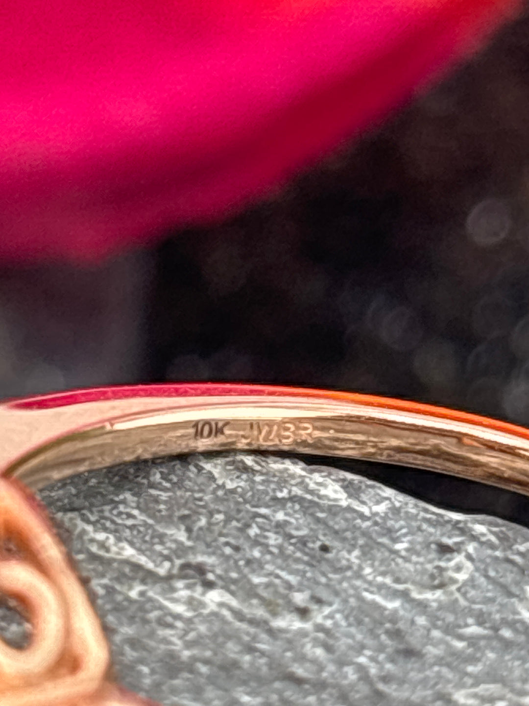 10k Rose Gold, Natural Diamond and Morganite Ring Size 6.75