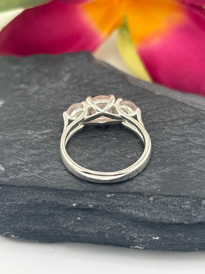 Morganite and 925 Sterling Silver Ring Size 5.25