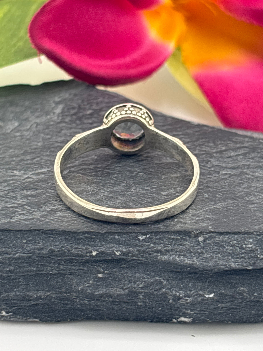 Aquamarine and 925 Sterling Silver Ring Size 6