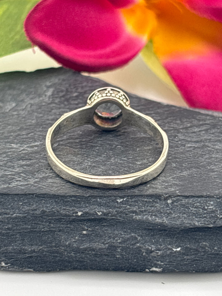 Aquamarine and 925 Sterling Silver Ring Size 6