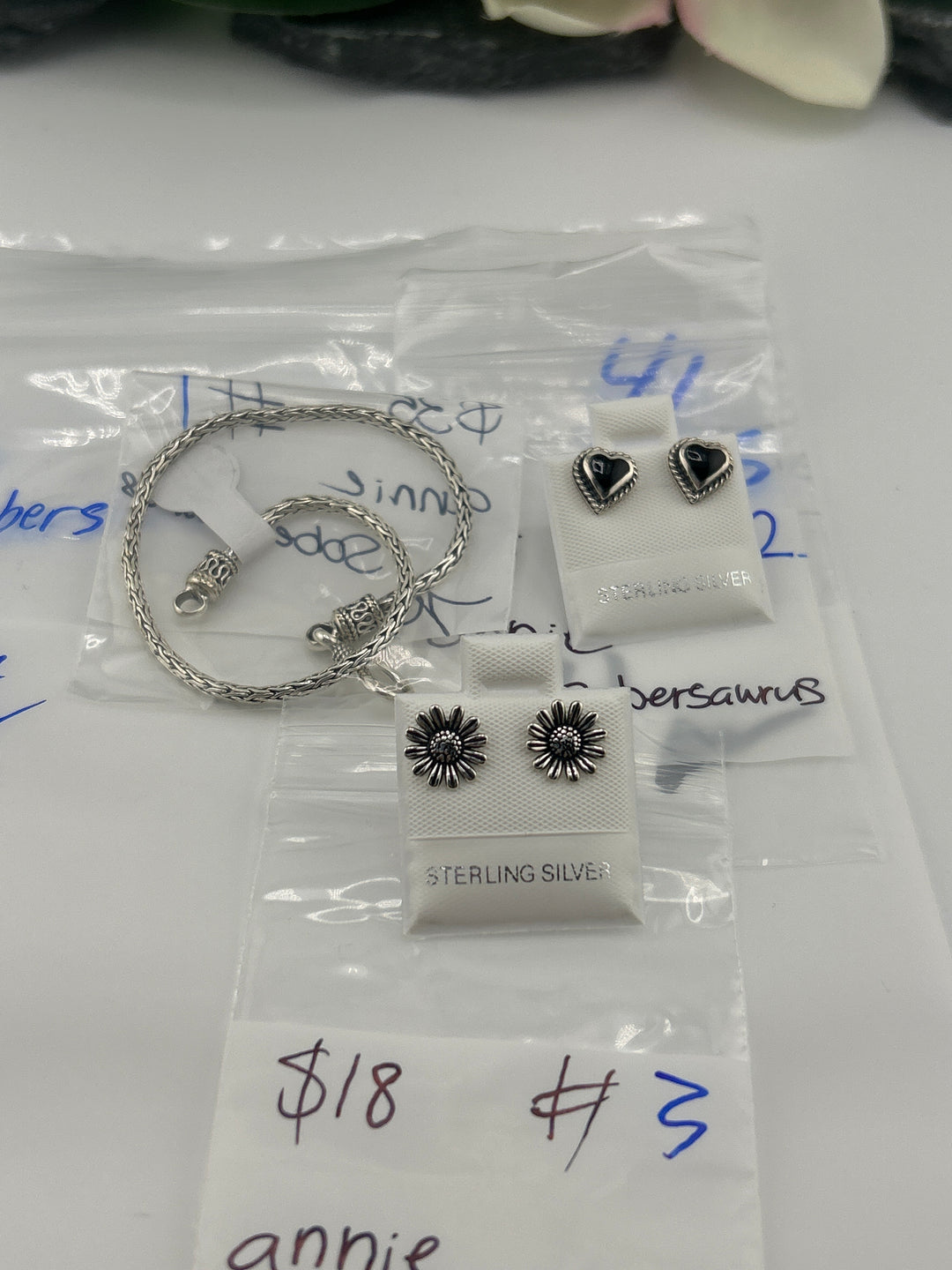 RESERVED FOR: annie sobersaurus - 4/25/2025 tiktok Live Show - 3 Sterling Silver Items