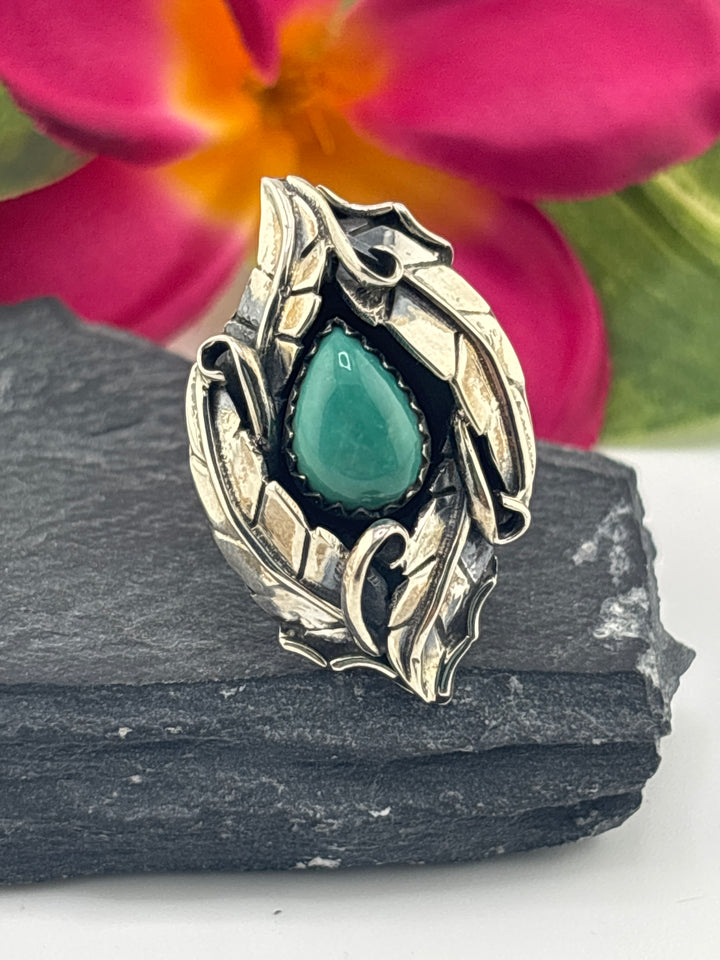 Turquoise and 925 Sterling Silver Ring Size 7