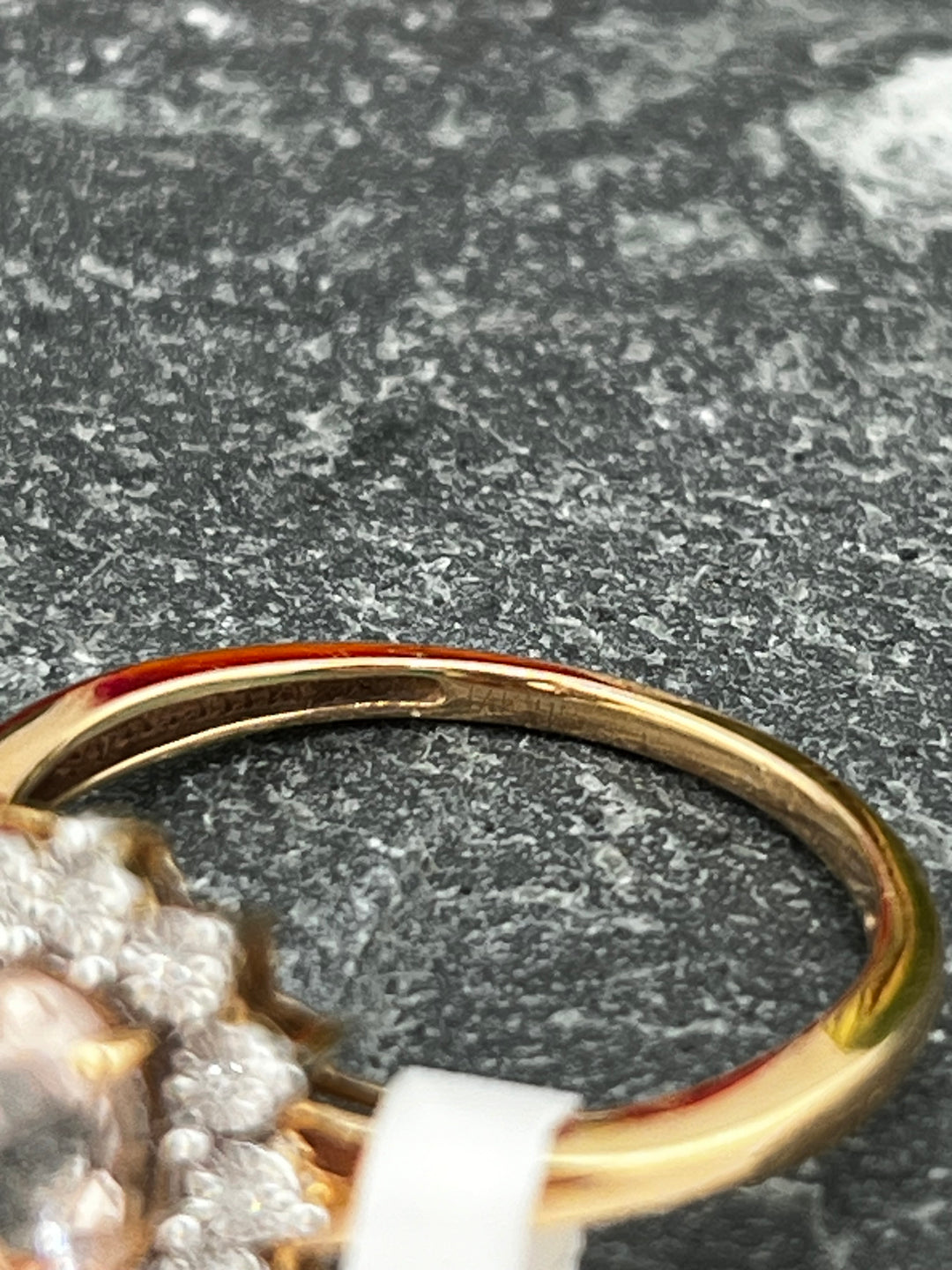 10K Gold Morganite and Diamond Ring