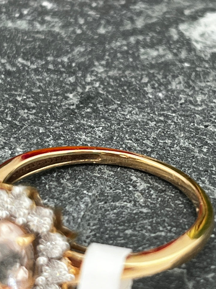 10K Gold Morganite and Diamond Ring
