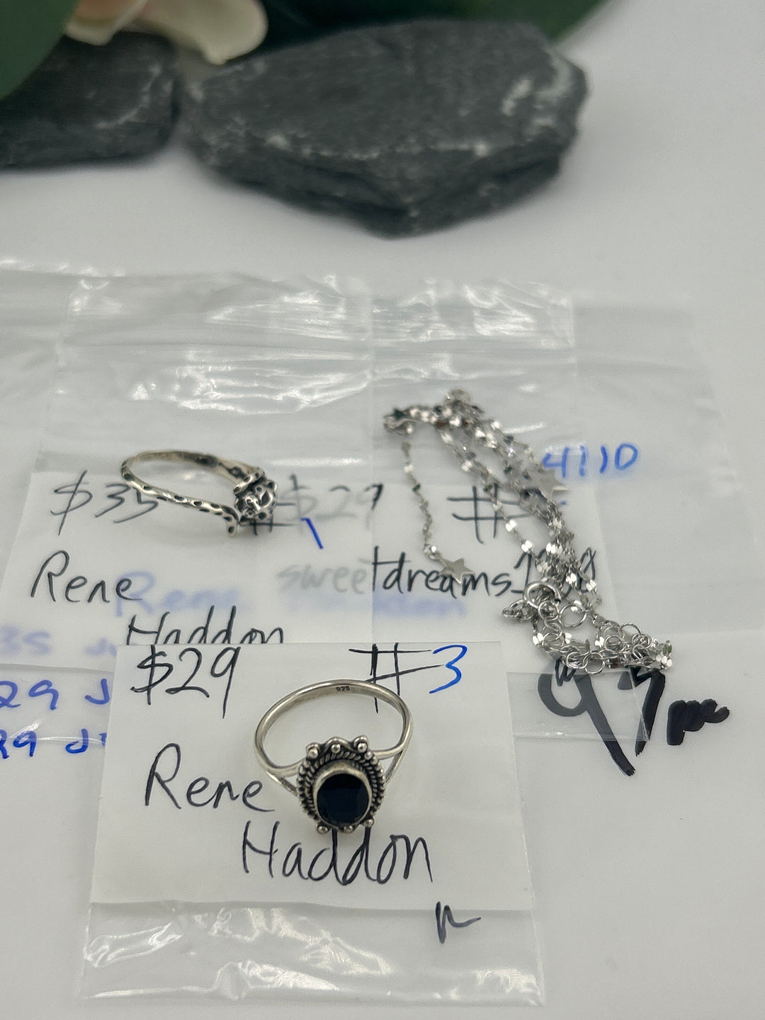 RESERVED FOR: Rene Haddon- 4/10/2025 tiktok Live Show - 3 Sterling Silver Items