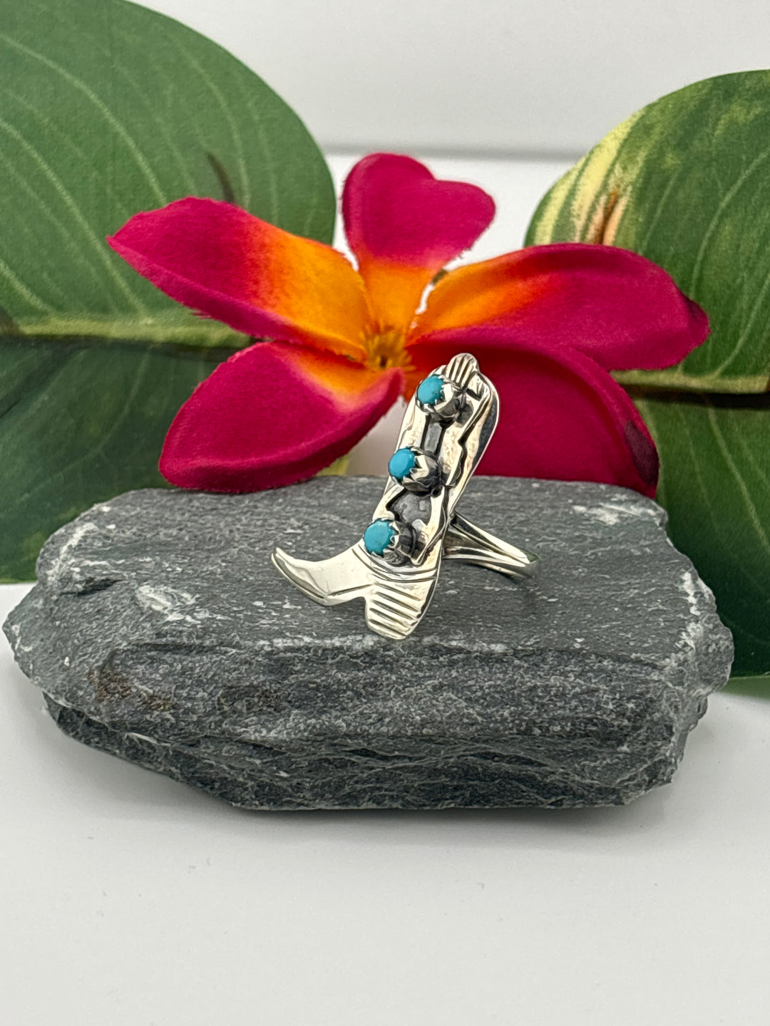 Turquoise Cowboy Boot Ring Size 6.25