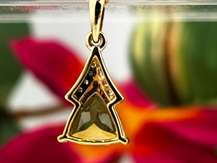 10K Gold Citrine and Diamond Necklace