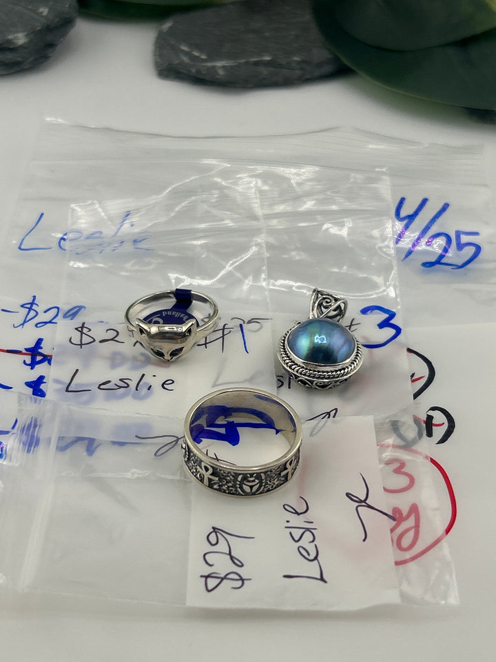RESERVED FOR: Leslie - 4/25/2025 tiktok Live Show - 3 Sterling Silver Items