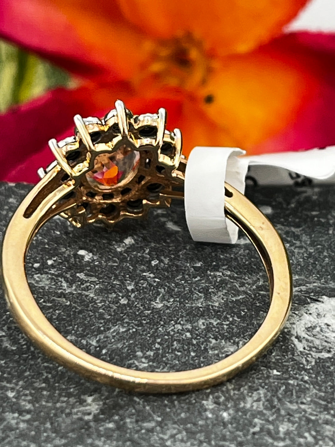 10K Gold Morganite and Diamond Ring