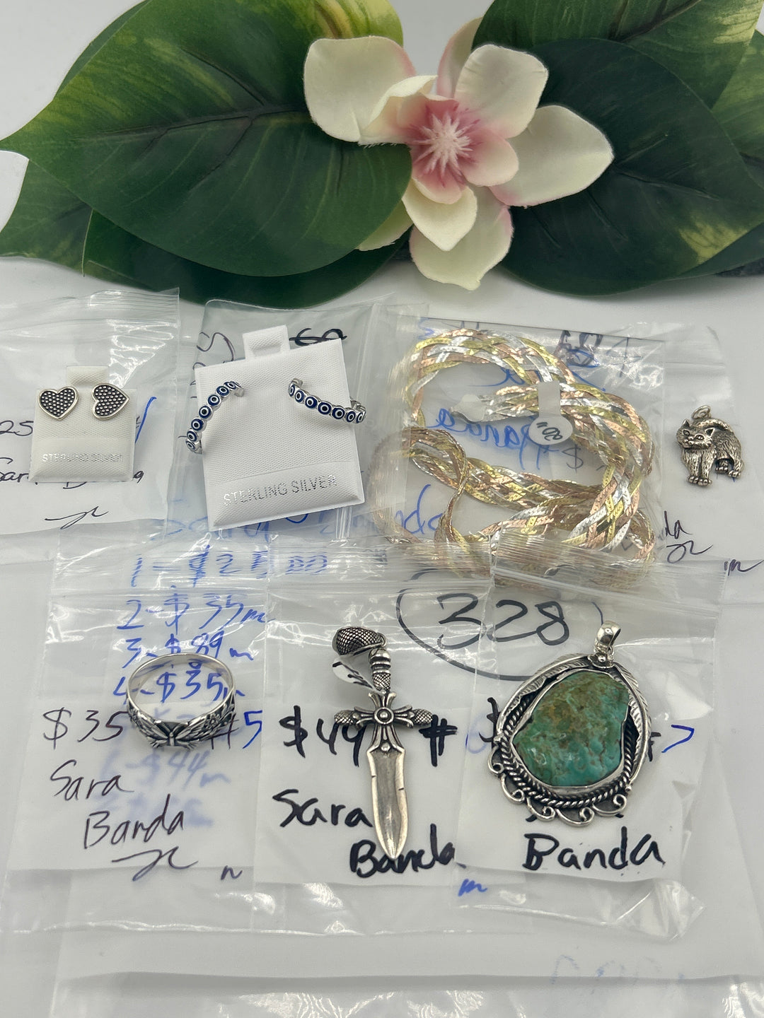 RESERVED FOR: Sara Banda - 4/25/2025 tiktok Live Show - 7 Sterling Silver Items