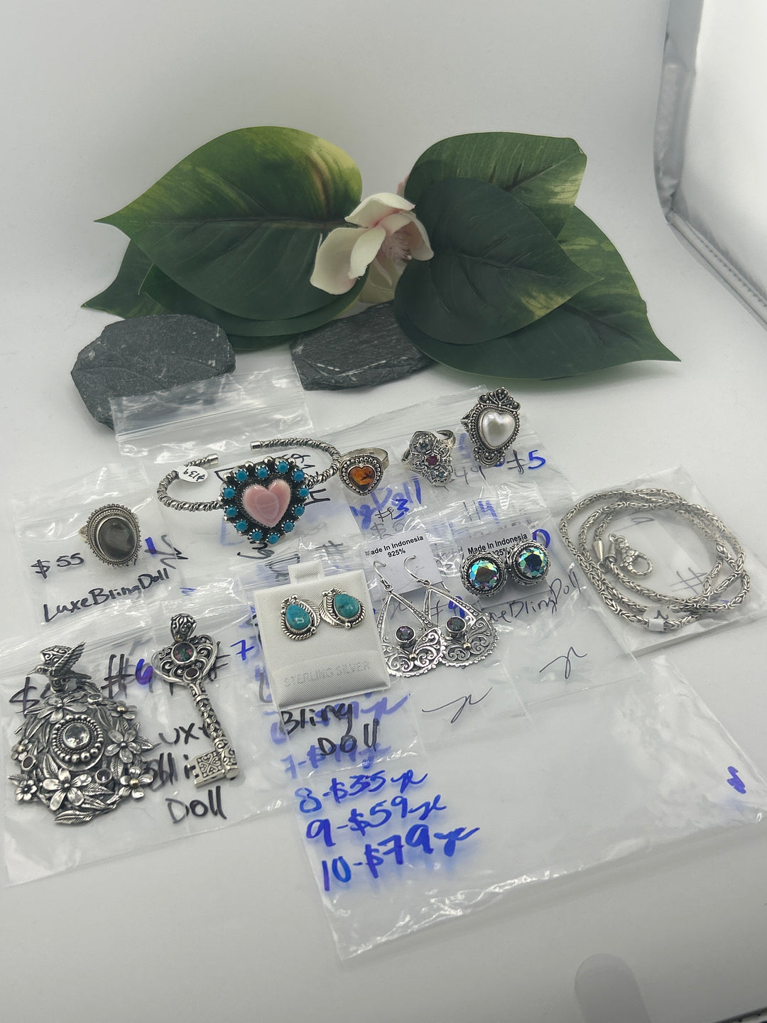 RESERVED FOR: LuxeBlingDoll - 6/6/2025 tiktok Reservation Live Show - 11 Sterling Silver Items