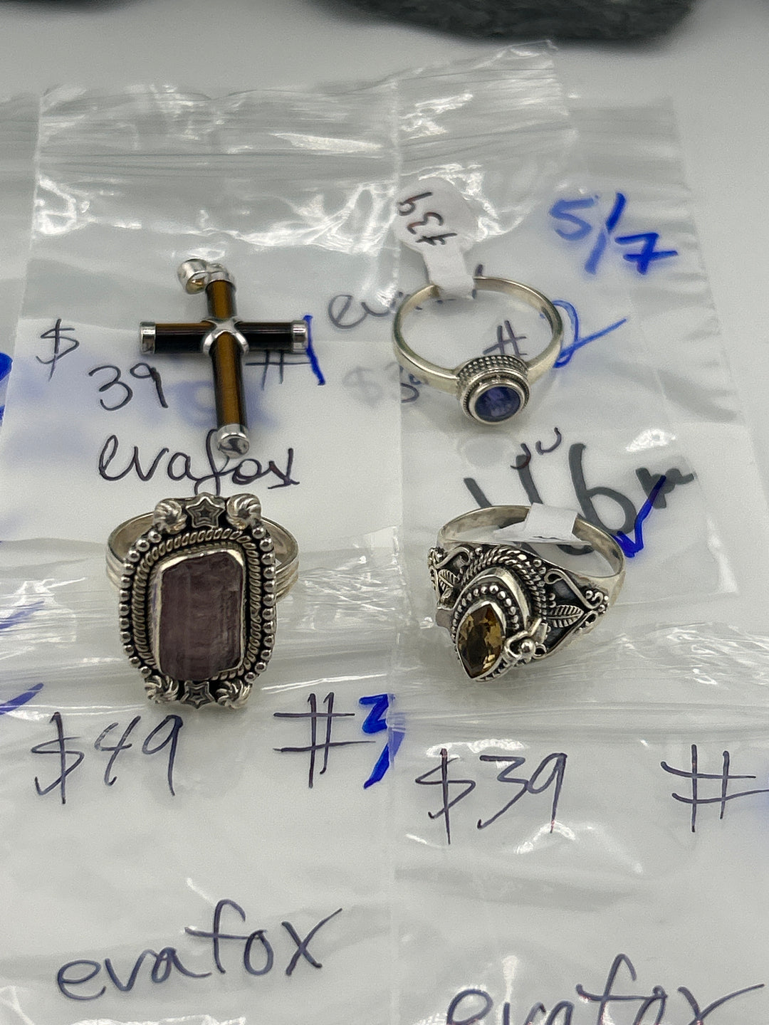 RESERVED FOR: evafox - 5/7/2025 tiktok Live Show - 4 Sterling Silver Items