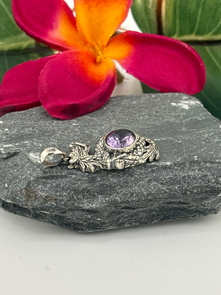 Bali Amethyst Dragon Pendant