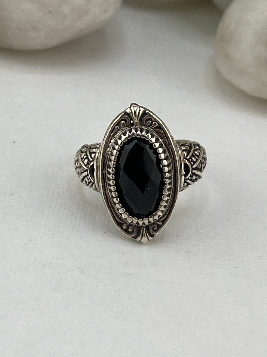 FB Black Onyx Bali Ring