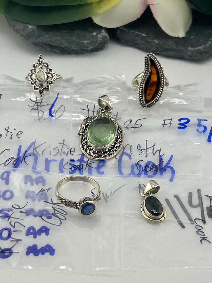 RESERVED FOR: Kristie Cook- 5/24/2025 tiktok Live Show - 5 Sterling Silver Items