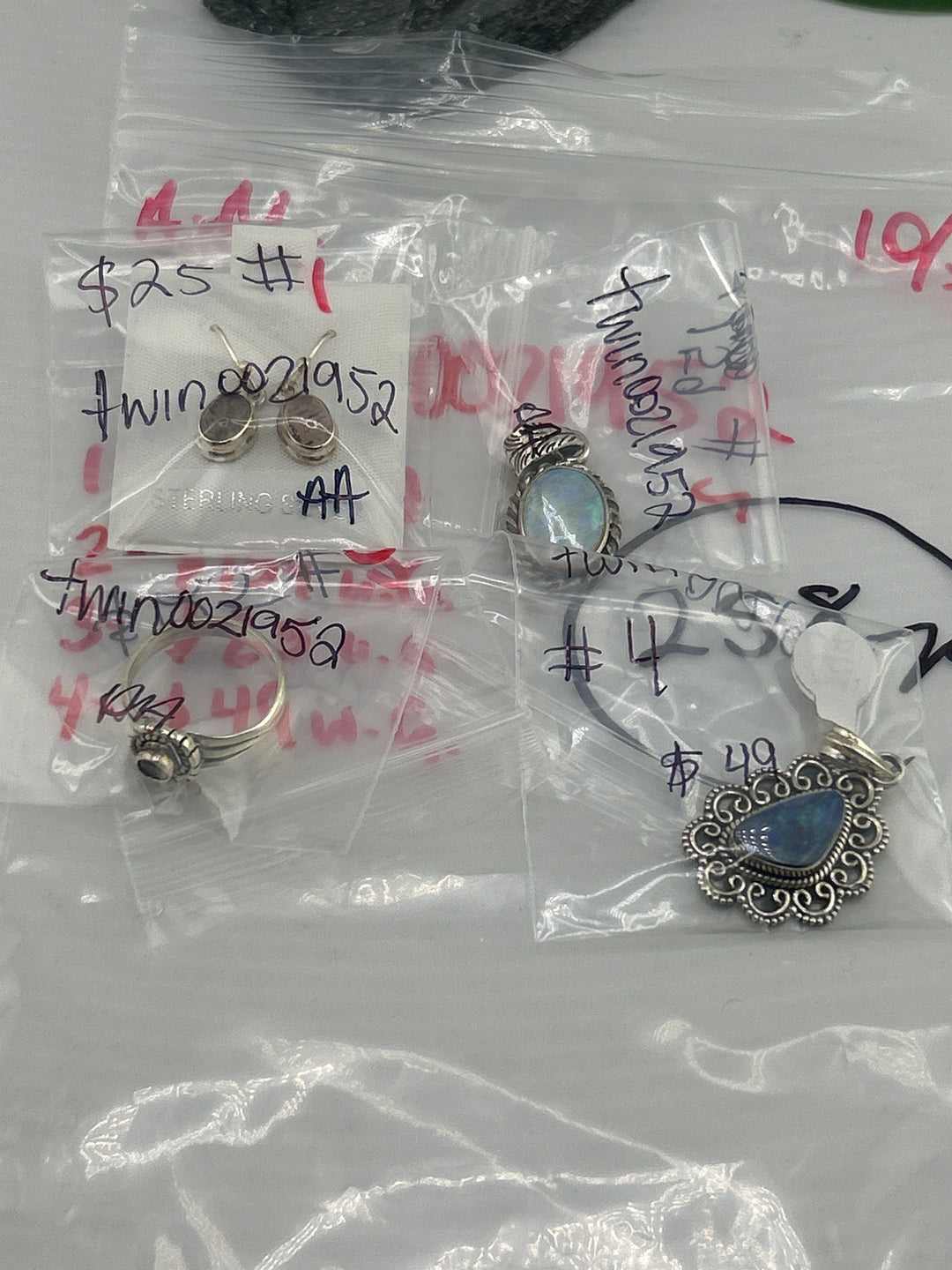 AM SHOW 48HR RESERVED FOR: twin0021952 - 10/7/2025 FL tiktok Live Show - 4 Sterling Silver Items