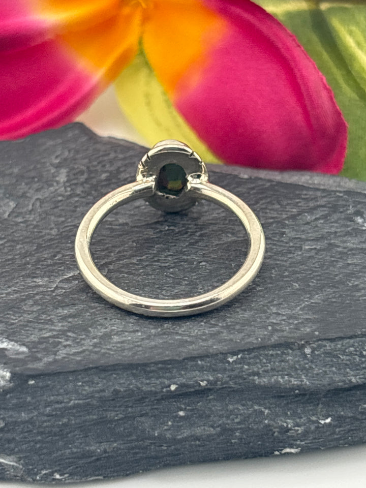 Tourmaline and 925 Sterling Silver Ring Size 7
