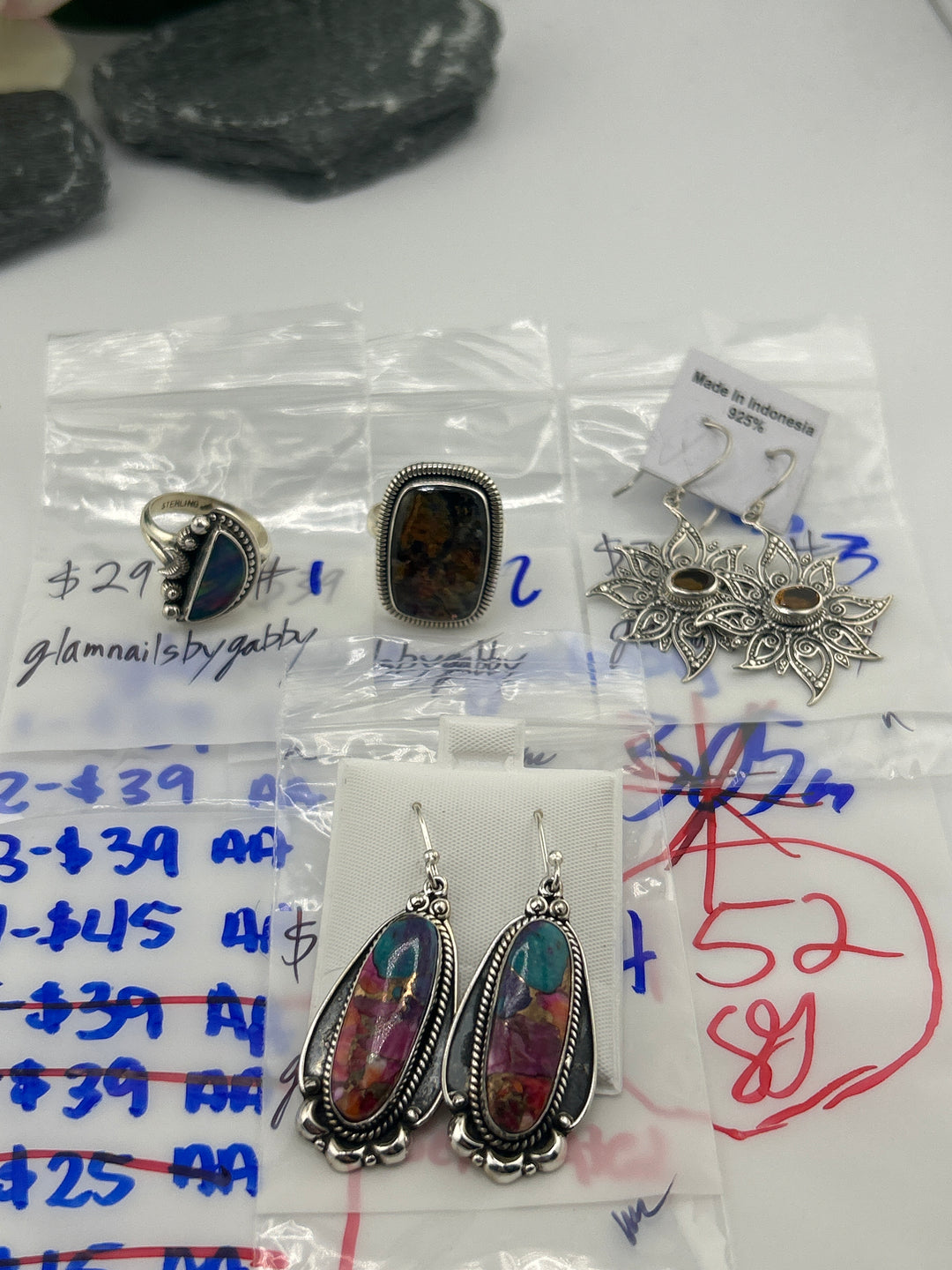 RESERVED FOR: glamnailsbygabby- 4/2/2025 Tiktok Live Show - 4 Sterling Silver Items