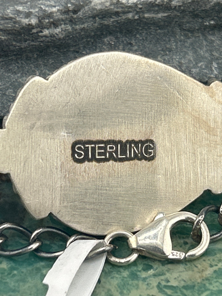 Southwest 925 Sterling Silver Triple Queen Conch Bracelet