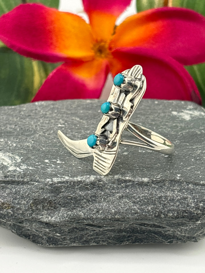 Turquoise Cowboy Boot Ring Size 8.25