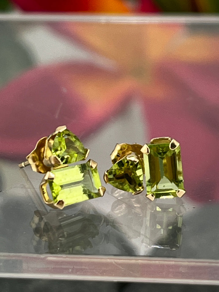 14K Gold Peridot Earrings