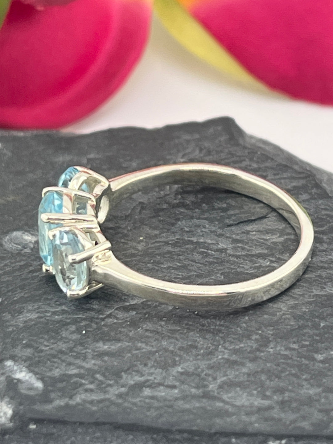 Blue Topaz and 925 Sterling Silver Ring