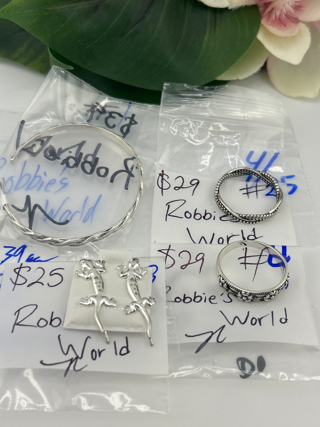 RESERVED FOR: Robbie's World - 4/25/2025 tiktok Live Show - 4 Sterling Silver Items