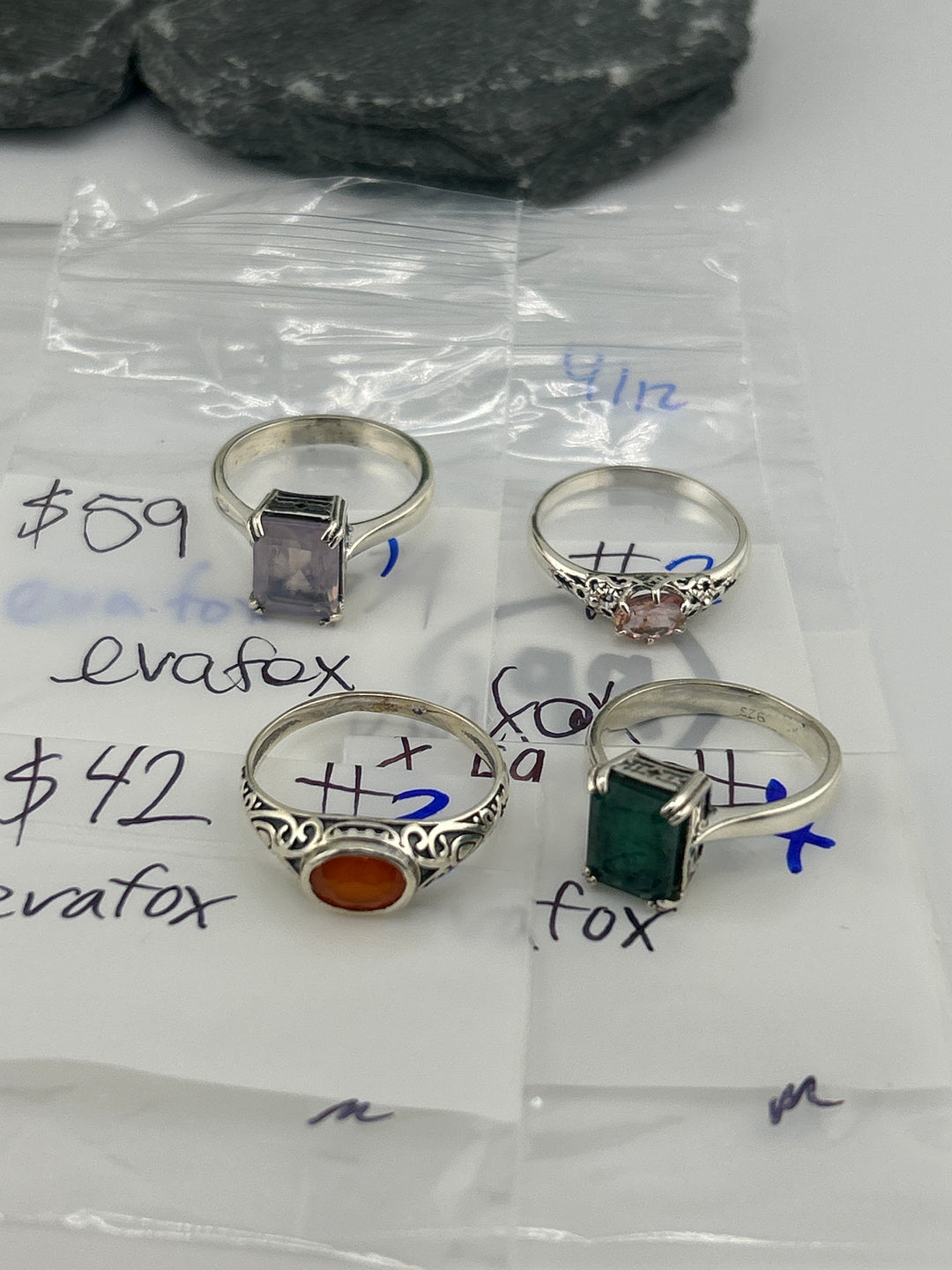 RESERVED FOR: evafox- 4/12/2025 tiktok Live Show - 4 Sterling Silver Items