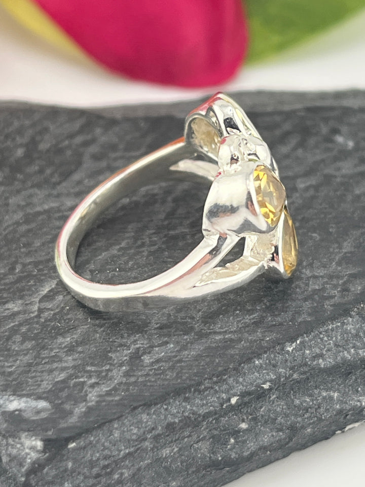Butterfly Citrine and 925 Sterling Silver Ring