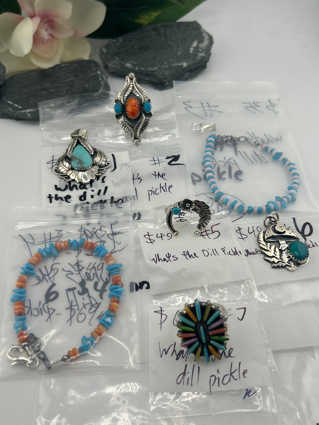 RESERVED FOR: What's the dill pickle - 4/4/2025 Friday App show Live Show -   7 Sterling Silver Items