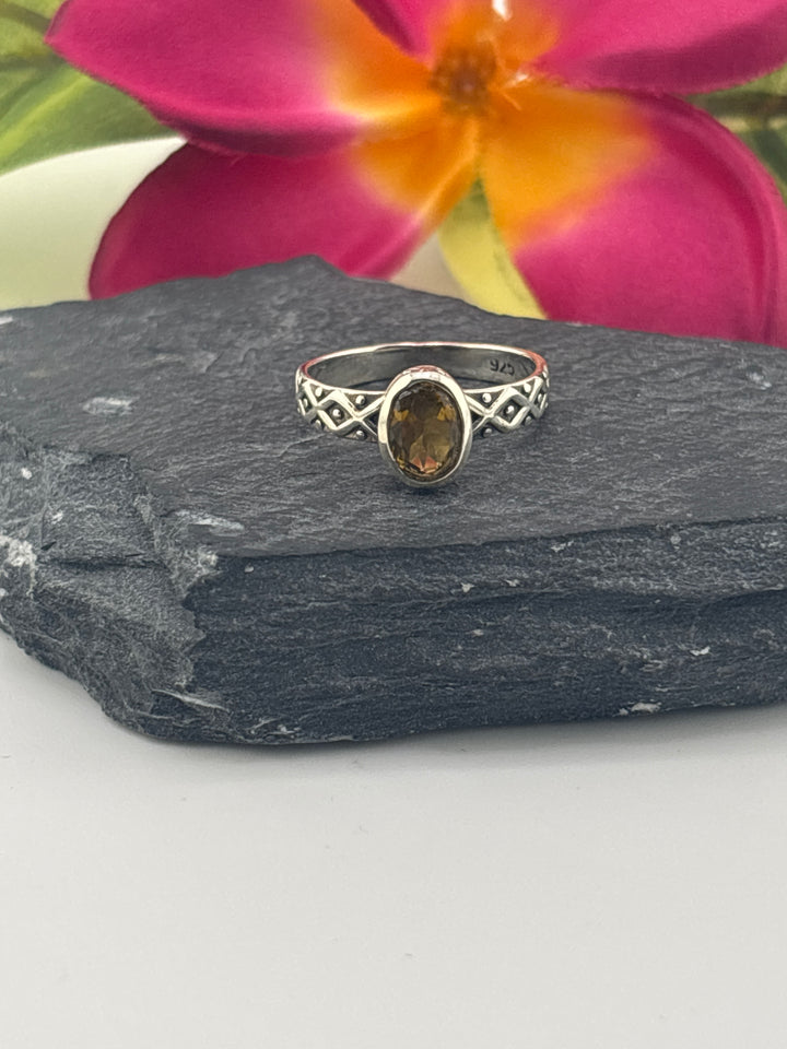 Tourmaline and 925 Sterling Silver Ring Size 6