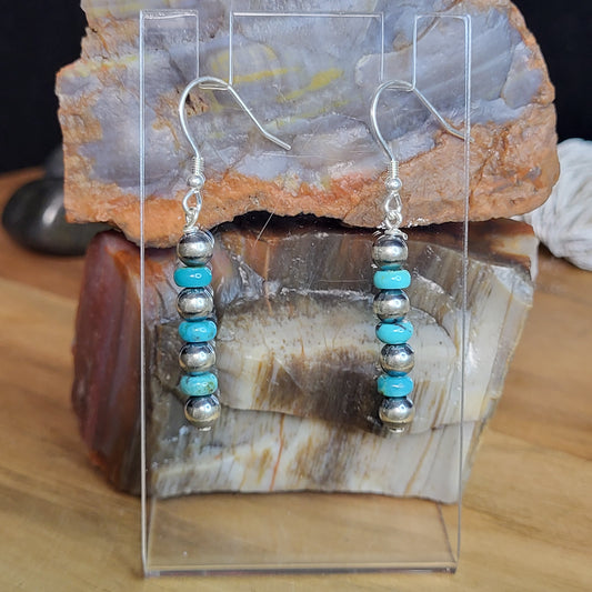 Turquoise 925 Sterling Silver Bead Dangles