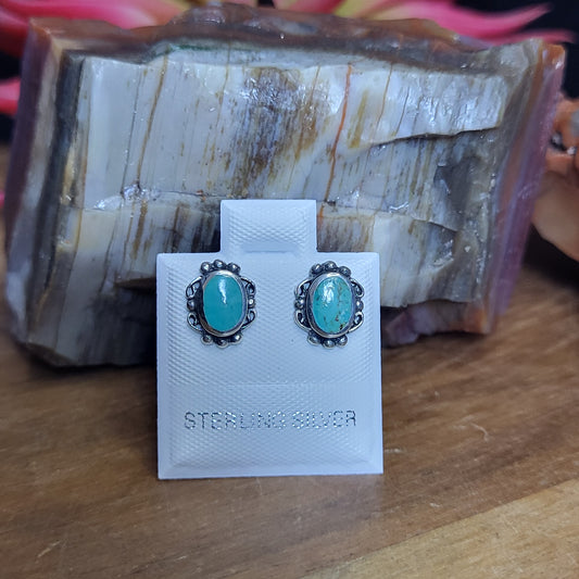 Sterling Silver 925 and composite turquoise studs