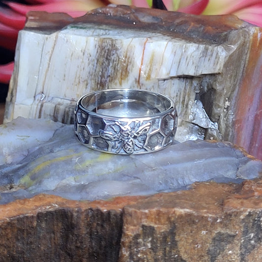 Celtic Bumblebee 925 sterling silver band sizes 6-12