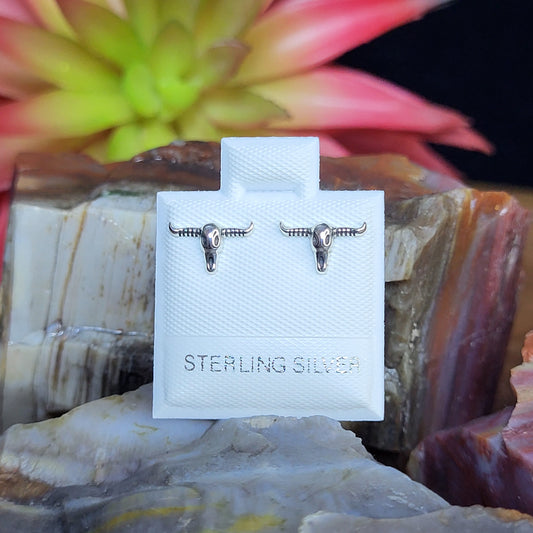 Longhorn sterling silver 925 stud earrings