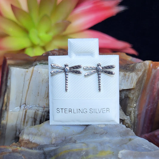 Dragonfly sterling silver 925 stud earrings