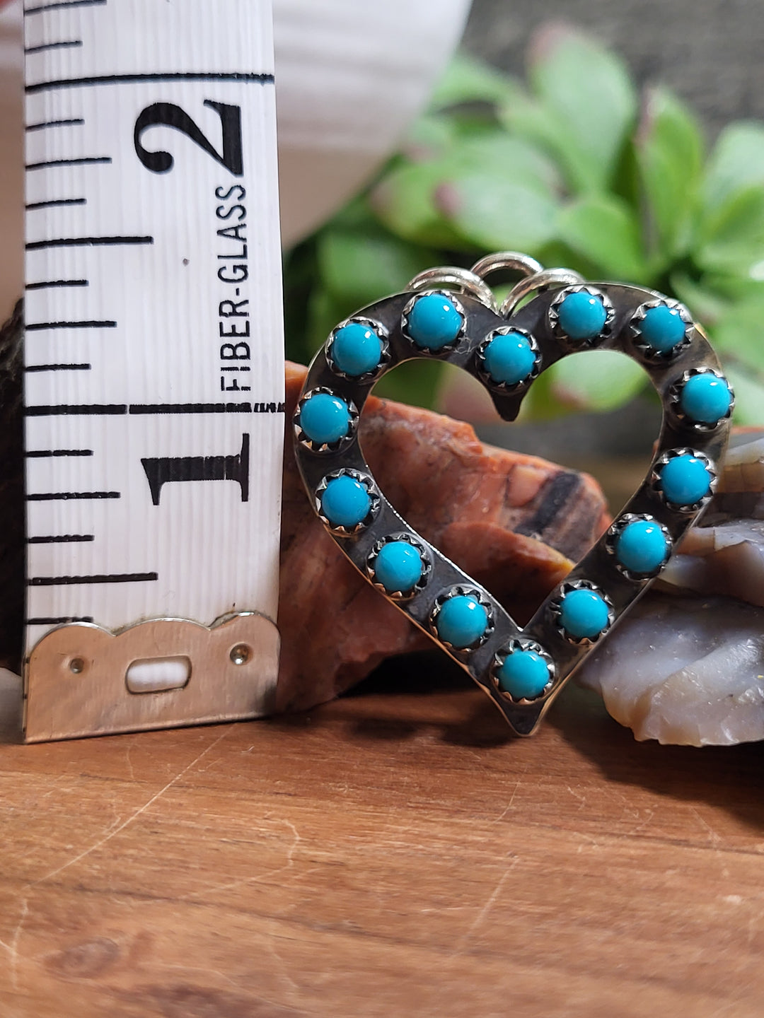Natural Turquoise Heart Pendant 925 Sterling Silver