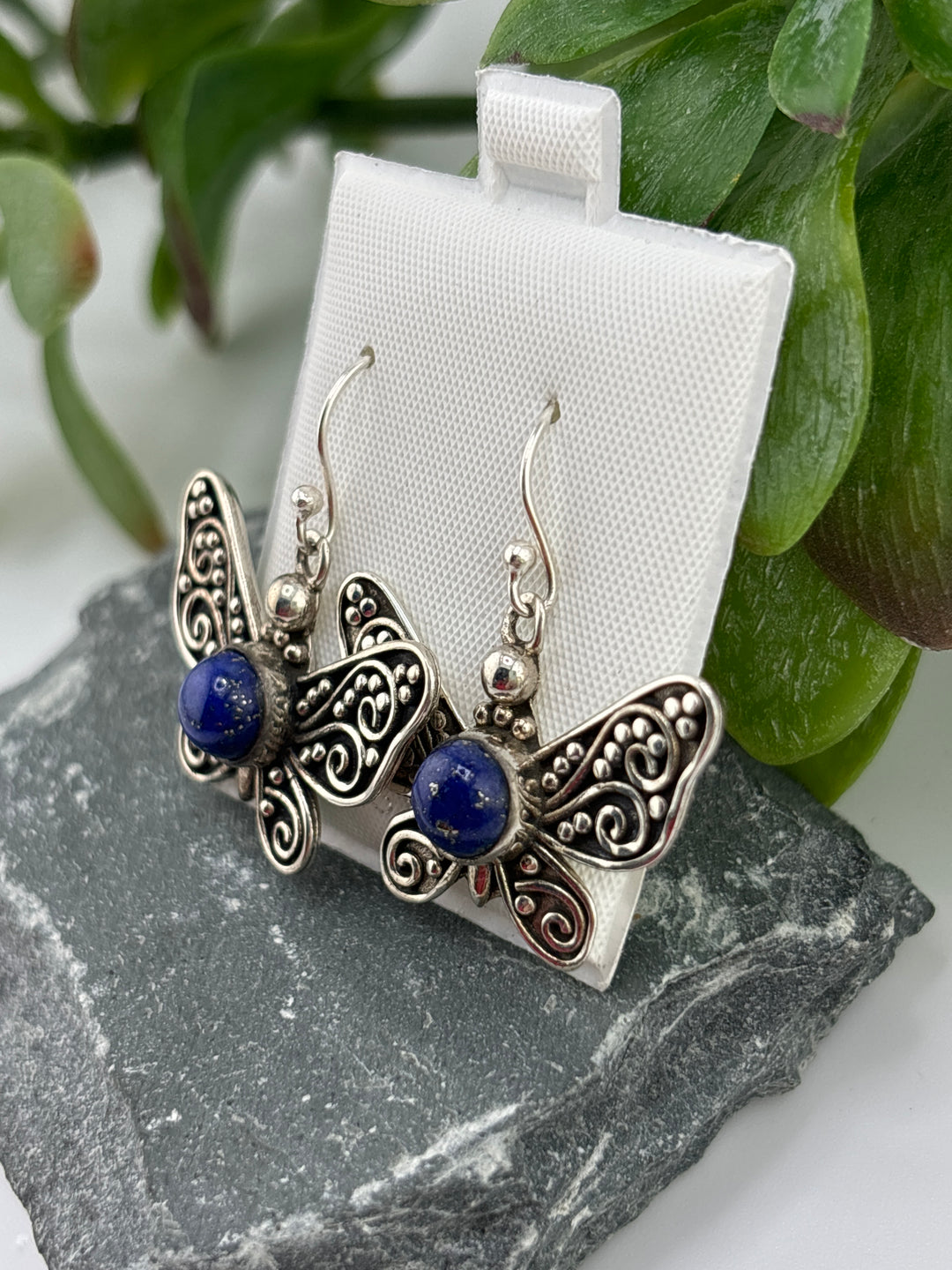 Lapis Butterfly Dangle Earrings