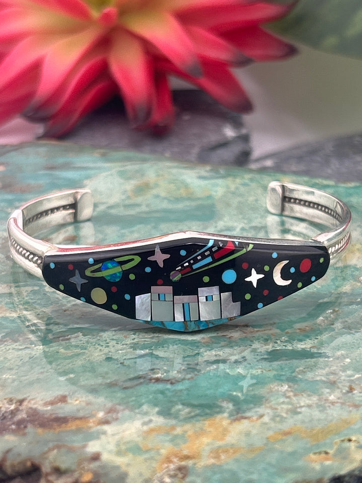 Regie 925 Sterling Silver Mosaic Multi-stone Space Cuff