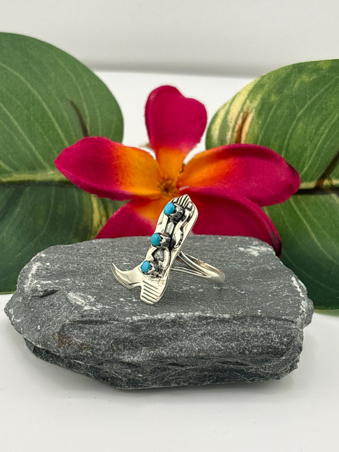 Turquoise Cowboy Boot Ring Size 9.5